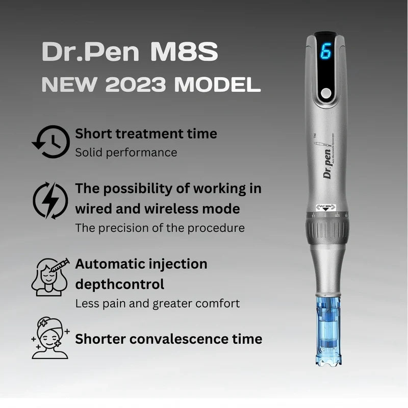 Dr. Pen M8S Wireless Microneedling Pen – Adjustable 0–2.5mm