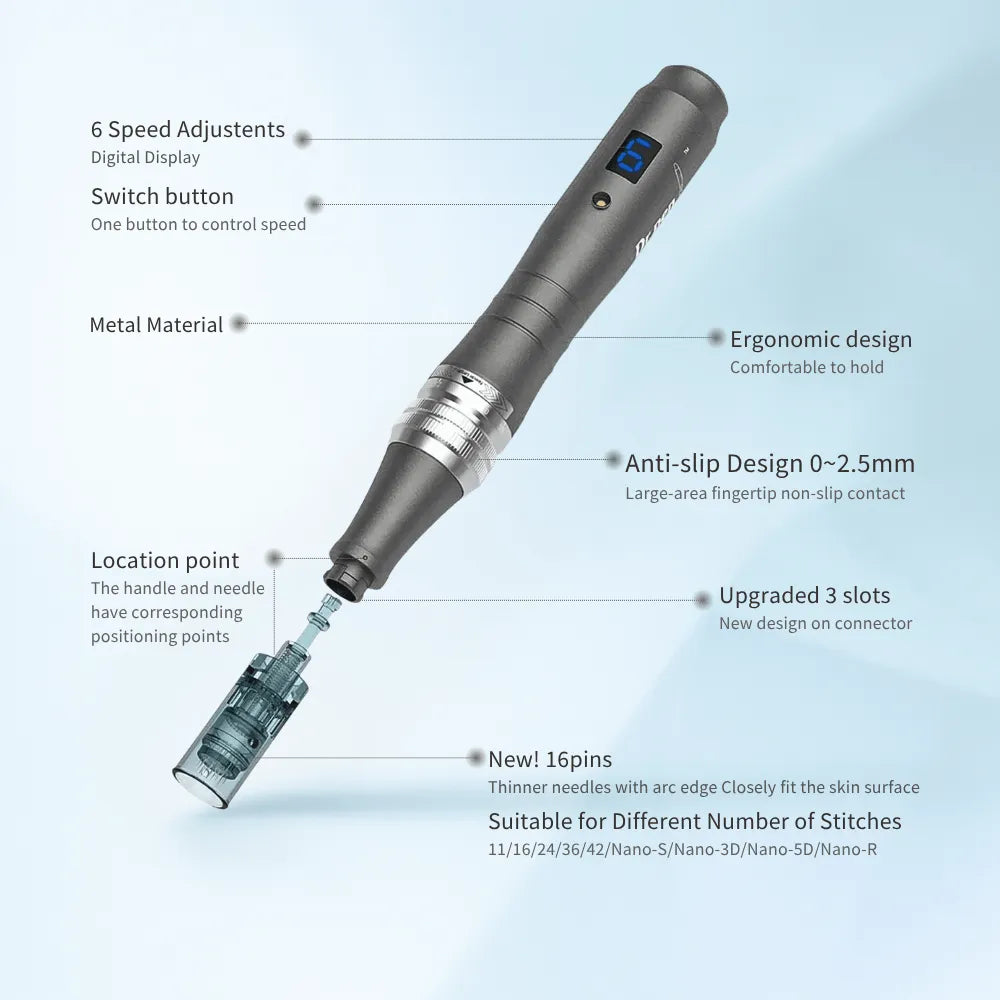 Dr. Pen M8 Wireless Microneedling Pen | 0–2.5mm Adjustable Depth | 15,000 RPM
